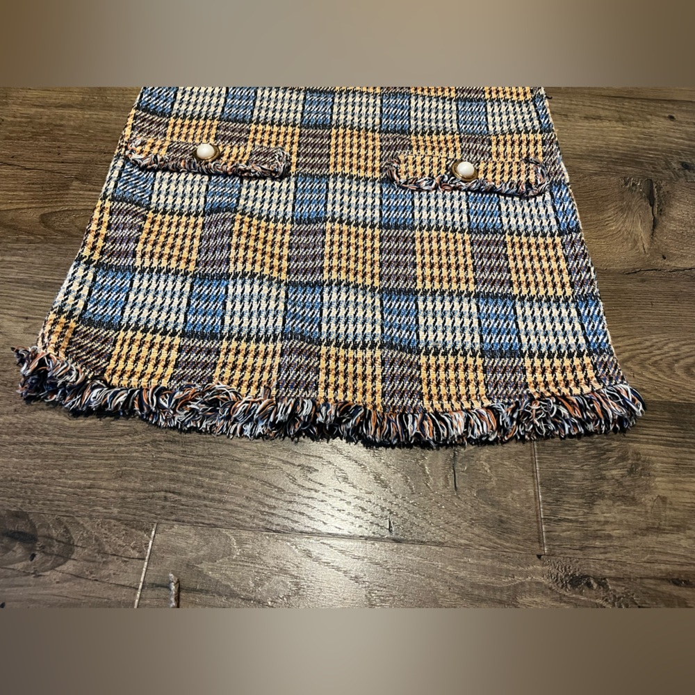 ZARA Tweed Plaid Fringe-Trim Shift Dress – Size Small - Picture 13 of 15